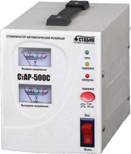 Стабилизатор напряжения однофазный релейный СТАБИК СтАР-500C Стабилизатор напряжения однофазный релейный СТАБИК СтАР-500C